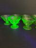 Depression Uranium Glass Dessert Cups in Art Deco Style - 2