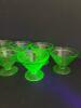 Depression Uranium Glass Dessert Cups in Art Deco Style - 3
