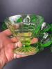 Depression Uranium Glass Dessert Cups in Art Deco Style - 4