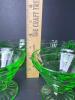 Depression Uranium Glass Dessert Cups in Art Deco Style - 5