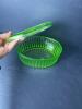 Green Uranium Glass Ribbed Oval Covered Dish - 3