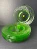 Green Depression Uranium Glass Dessert Swirl Pattern Plates - 2