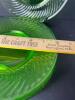 Green Depression Uranium Glass Dessert Swirl Pattern Plates - 5