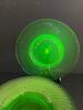 Green Depression Uranium Glass Dessert Swirl Pattern Plates - 6