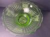 Green Uranium Glass Bowl in Floral Pattern - 3