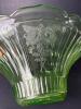 Green Uranium Glass Bowl in Floral Pattern - 4