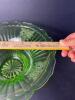 Green Uranium Glass Bowl in Floral Pattern - 5