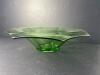 Green Depression Glass Bowl Octagonal Flared Rim