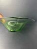 Green Depression Glass Bowl Octagonal Flared Rim - 3