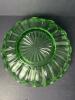 Green Depression Glass Bowl With Open Lace Rim - 5