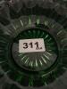 Green Depression Glass Bowl With Open Lace Rim - 8
