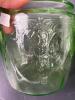 Green Depression Uranium Glass Cameo Cookie Jar No Cover And Divided Dish - 3