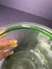 Green Depression Uranium Glass Cameo Cookie Jar No Cover And Divided Dish - 4