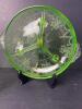 Green Depression Uranium Glass Cameo Cookie Jar No Cover And Divided Dish - 5