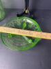 Green Depression Uranium Glass Cameo Cookie Jar No Cover And Divided Dish - 8