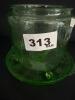 Green Depression Uranium Glass Cameo Cookie Jar No Cover And Divided Dish - 11