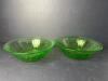 Pair Green Anchor Hocking Uranium Glass Bowls - 2