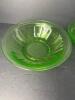 Pair Green Anchor Hocking Uranium Glass Bowls - 3