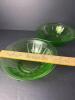 Pair Green Anchor Hocking Uranium Glass Bowls - 6