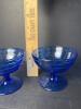 Cobalt Blue Glass Art Deco-Style Dessert Coupes - 3
