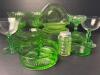 Assortment of Vintage Mostly Uranium Glass Tableware
