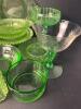 Assortment of Vintage Mostly Uranium Glass Tableware - 4