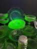 Assortment of Vintage Mostly Uranium Glass Tableware - 10