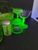 Assortment of Vintage Mostly Uranium Glass Tableware - 11