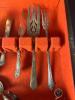 Silverplate Flatware In Case With Fabric Holders - 13