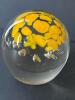 Art Glass Paperweight With Yellow Inclusions - 3