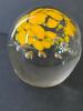 Art Glass Paperweight With Yellow Inclusions - 4