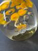 Art Glass Paperweight With Yellow Inclusions - 5