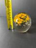 Art Glass Paperweight With Yellow Inclusions - 6