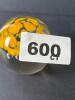 Art Glass Paperweight With Yellow Inclusions - 7
