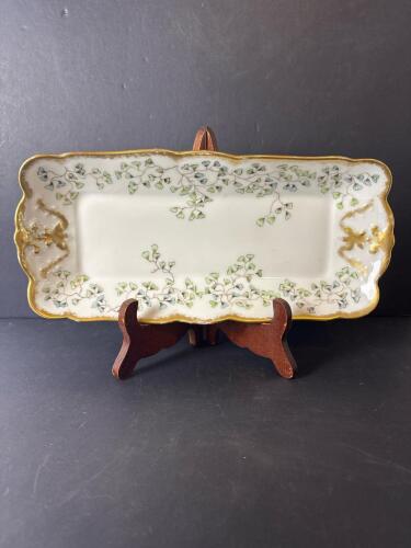 Haviland Limoges Porcelain Tray With Gilt & Ivy Decoration