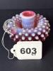 Fenton Hobnail Opalescent Cranberry Glass Chamberstick - 9