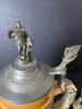 German-Style Stoneware Beer Steins With Pewter Lids - 5