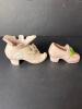 Vintage Pink Porcelain Shoe Figurines with Floral Details - 3