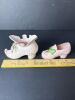 Vintage Pink Porcelain Shoe Figurines with Floral Details - 9