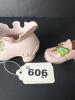 Vintage Pink Porcelain Shoe Figurines with Floral Details - 10