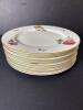 Ralph Lauren Daphne Porcelain Plates with Rose Motif