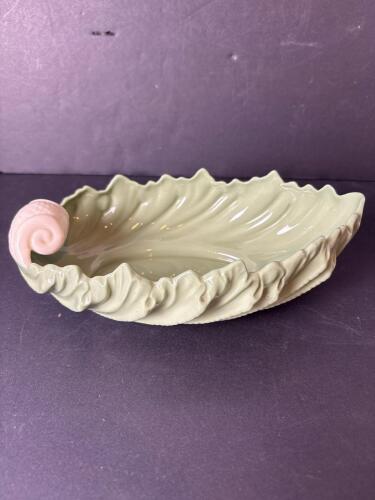 Lenox Leaf-Shaped Ceramic Dish with Shell Motif