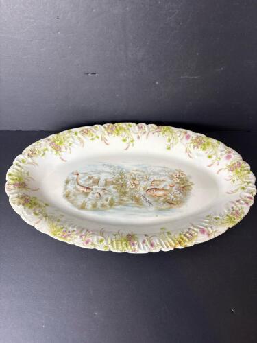 Imperial Crown China Austria Oval Fish Platter Victorian-Style