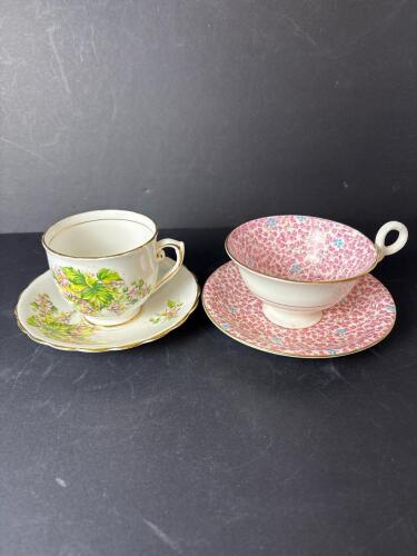 Bone China Tea Cups and Saucers, English Floral Styles