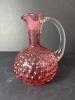 Ruby Hobnail Glass Cruet with Clear Handle - 3