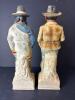 Two 13.5" 1969 Lionstone Sculptured Porcelain Western Decanters - 5