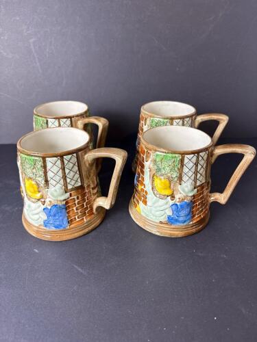Radford England Handpainted Pottery Mugs English Tavern-Style