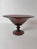 Purple Pressed Glass Compote Bowl with Pedestal Base