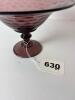 Purple Pressed Glass Compote Bowl with Pedestal Base - 6