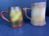 Pair of Vintage Pottery Handled Character Beer Steins - 3